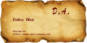 Daku Aba névjegykártya